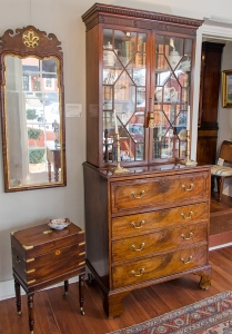 George III Mahogany Bookcase Secretary