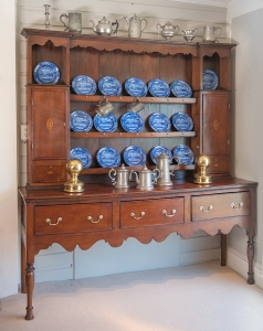 Oak Elmwood Inlaid Welsh Cupboard