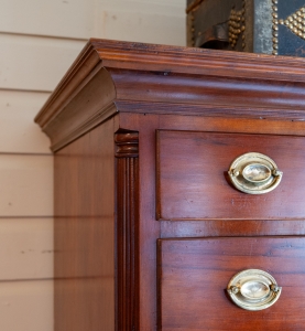 Chippendale Cherry Tall Chest Case Corner Detail