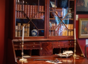 A Fine George II, Walnut Secretary Bookcase Of Rare Small Size Detail