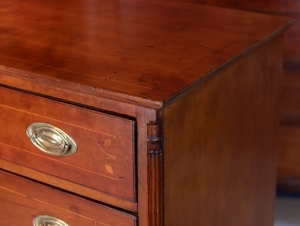 Federal Cherry Inlaid Chest Of Drawers detail