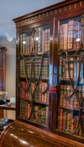 George III, Plum Pudding Mahogany Secretary Bookcase. detail