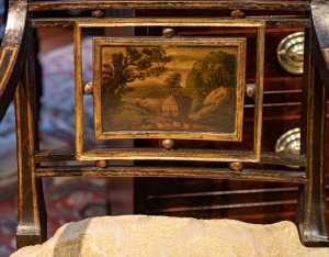 Pair Of Painted Regency Arm Chairs detail