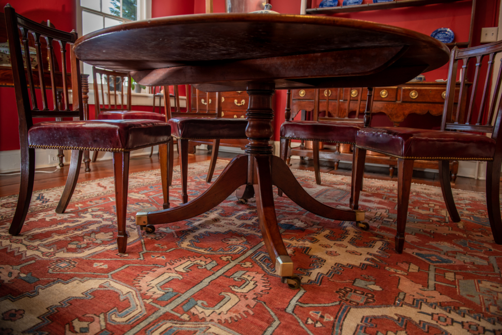 Regency Mahogany Inlaid Dining Table - base