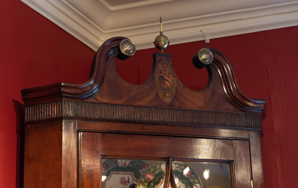 George III Mahogany Corner Cupboard Top Detail