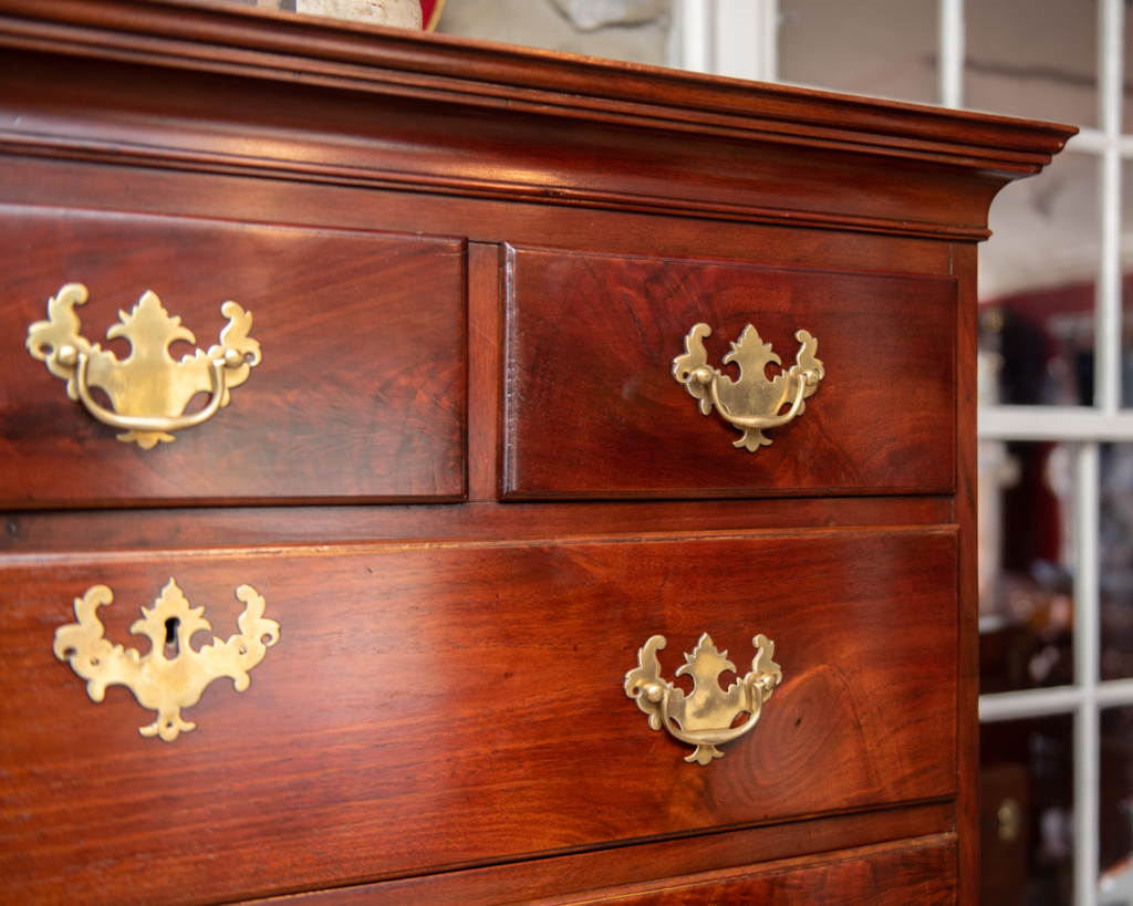 Chippendale Walnut Chest On Frame Top Half