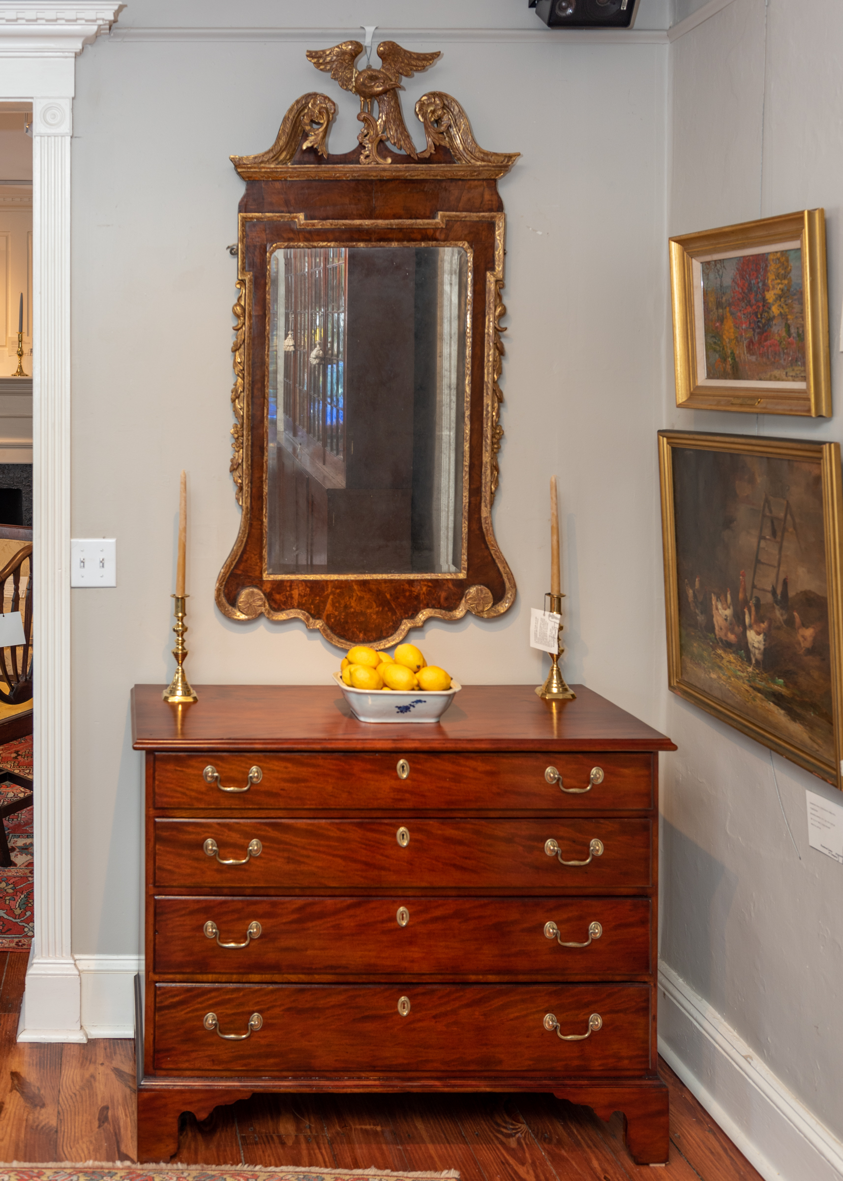 Chippendale Figured Birch Chest Of Drawers