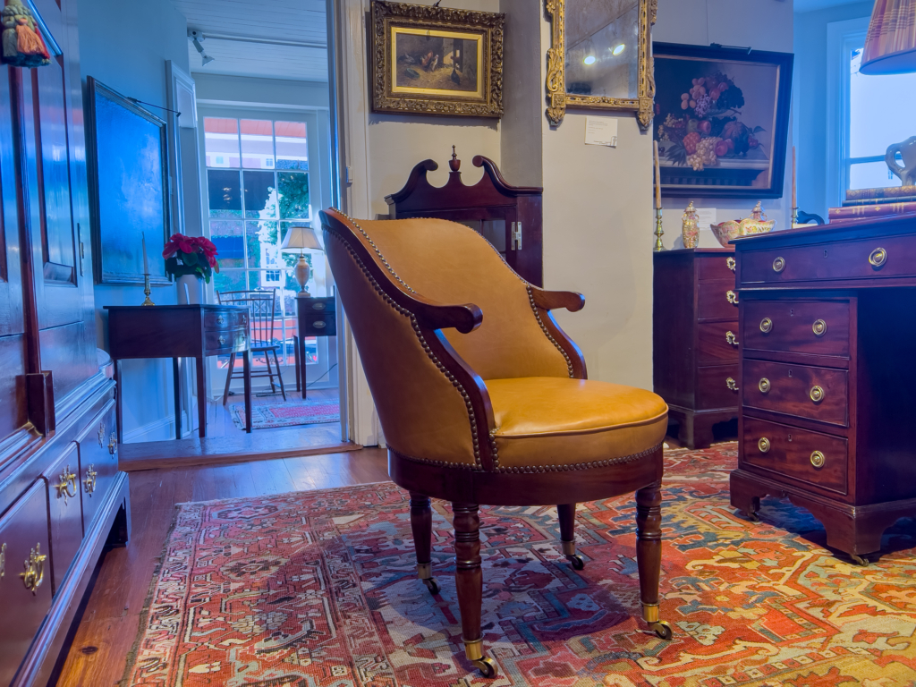 Regency Mahogany Desk Chair side view