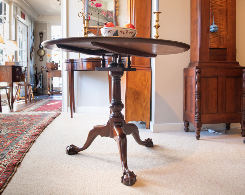 Chippendale Walnut Tea Table base view