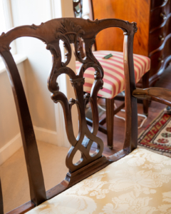 George III Mahogany Carved Triple Back Settee - Back Detail