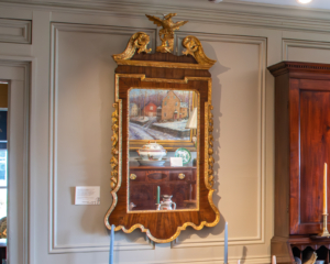 George III Mahogany Parcel Gilt Carved Mirror