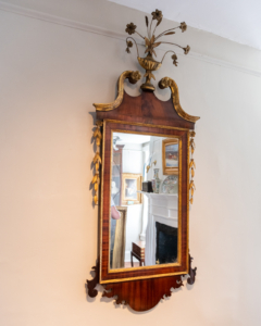 Hepplewhite Mahogany Gilt-Wood Looking Glass