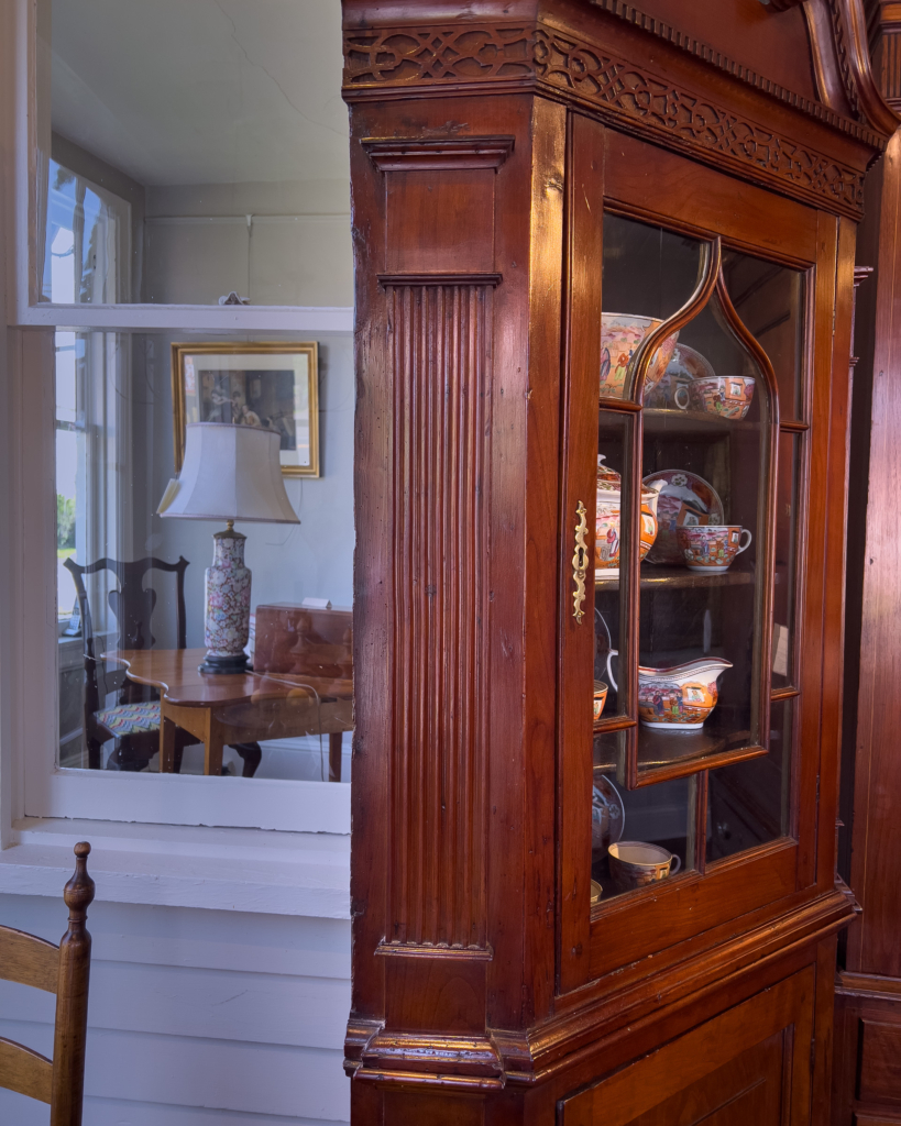 George III, Fruit Wood Corner Cupboard - detail view