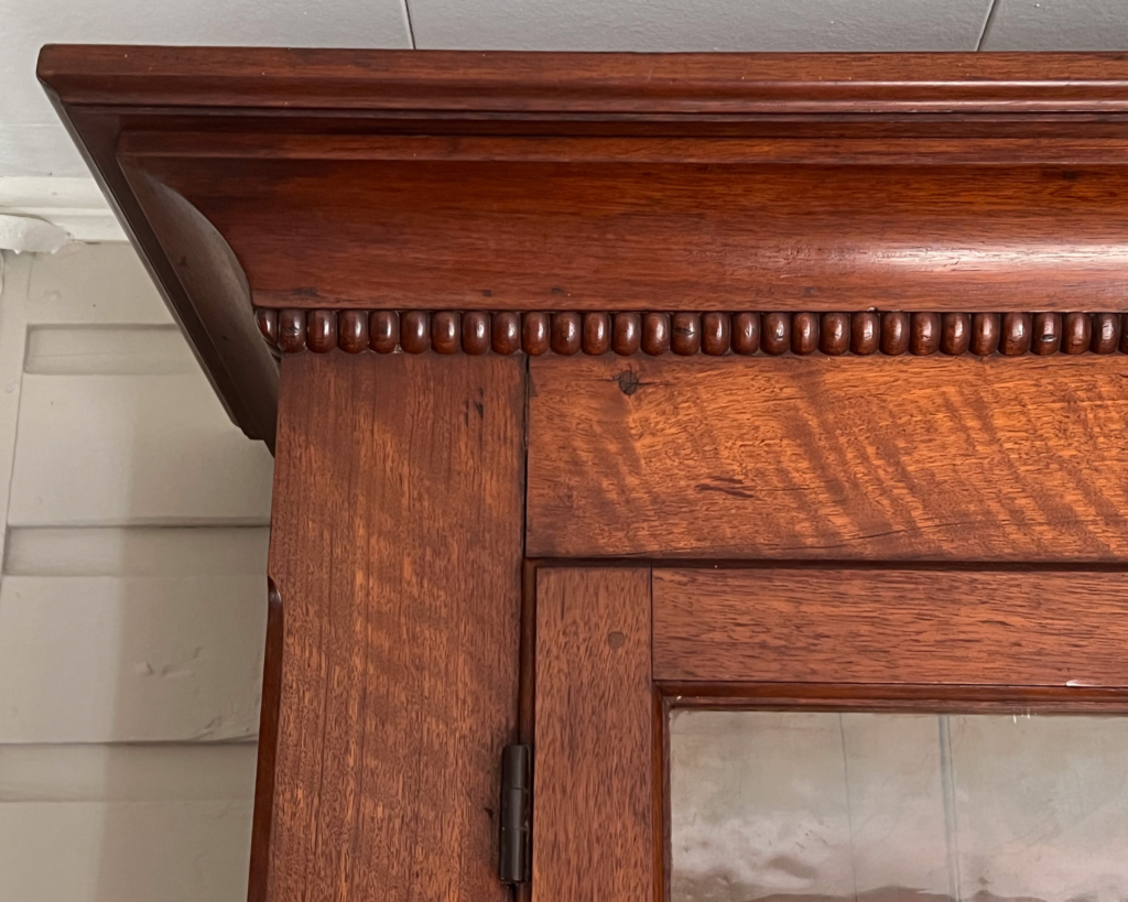 Walnut Step-Back Cupboard - Top Detail