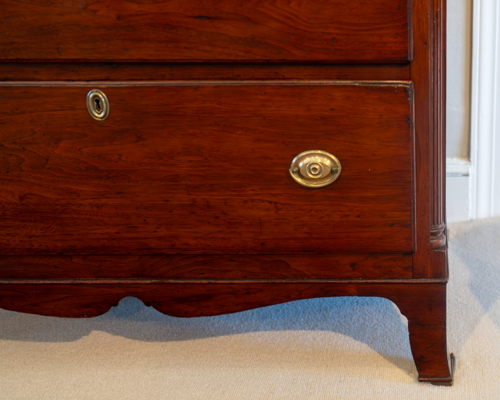 Walnut Tall Chest- foot detail