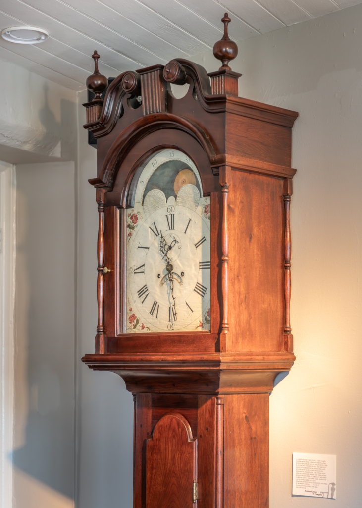 Chippendale Walnut Tall Case Clock Face