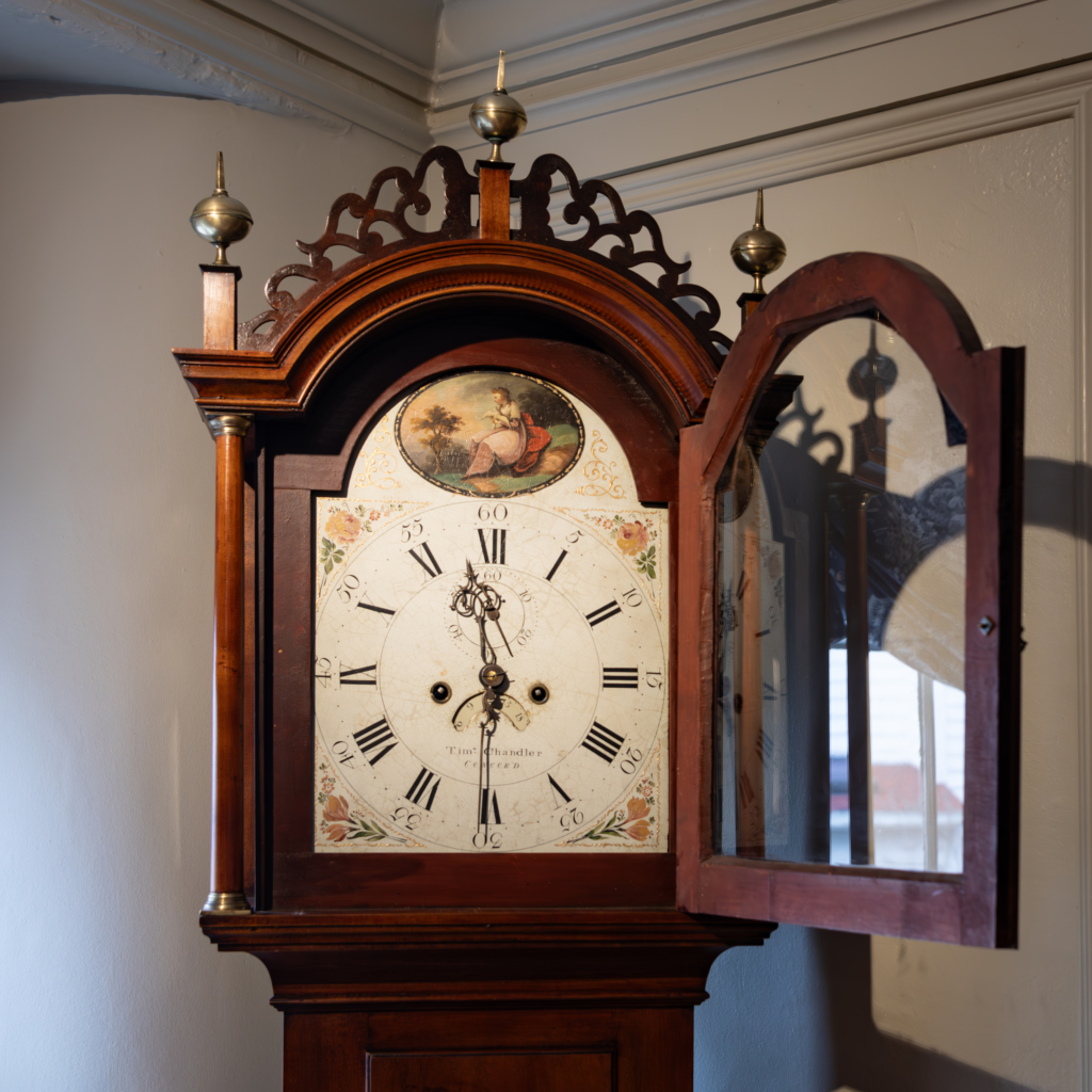 Federal Birch Tall Case Clock Face