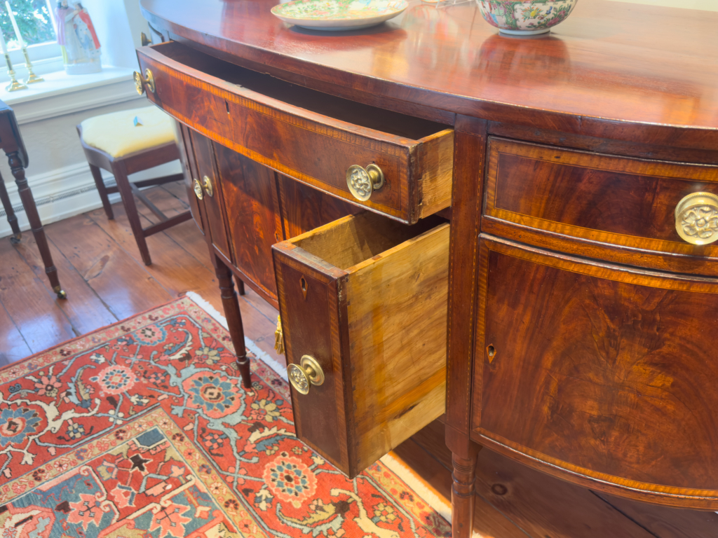 Federal Inlaid Mahogany Sideboard details