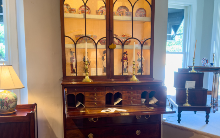 George III Mahogany Inlaided Secretary Bookcase