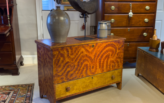 Decorated Pine Blanket Chest