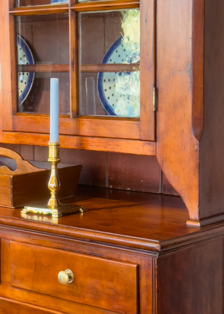 Federal Cherry Step-Back Cupboard - detail